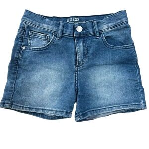 Guess Organic Denim Blue Jean Shorts Stretch Adjustable Waist Girls Size 12